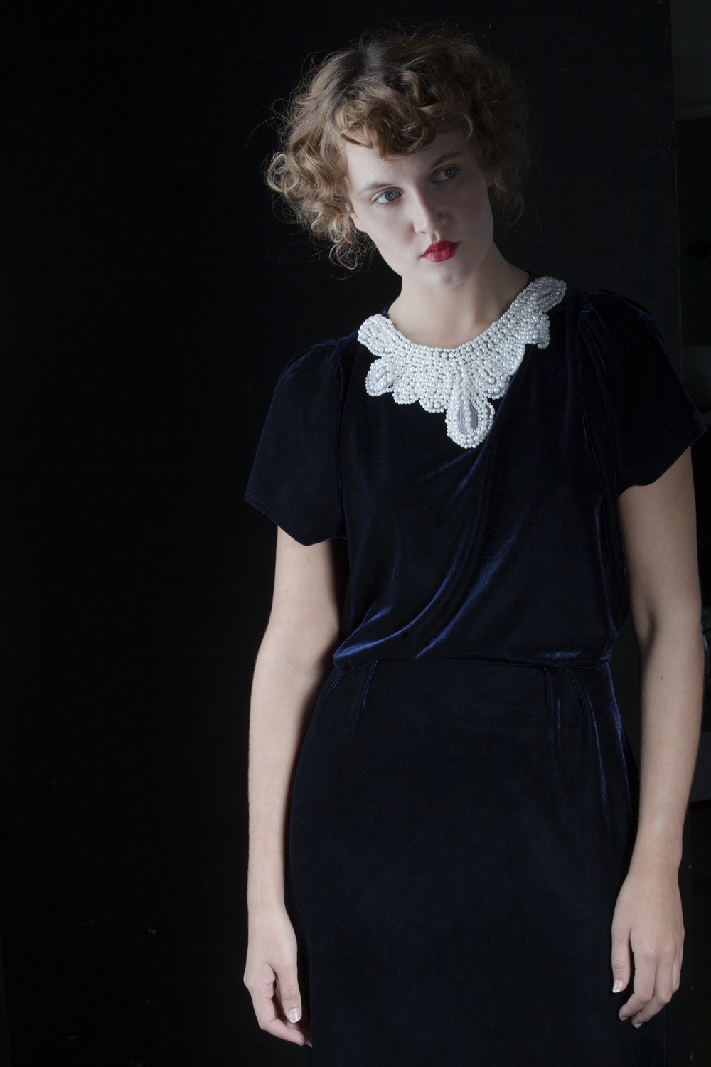 SECOND: Taper Dress - 'Midnight' Velvet Dress - Size 6